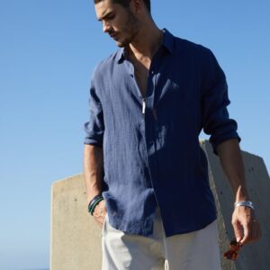 Linen shirt Navy Blue