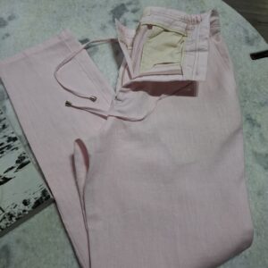 Linen pants with drawcord Light Pink