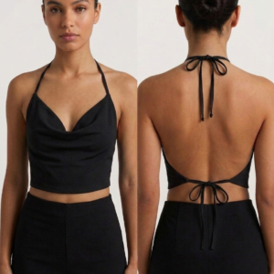 Backless strappy cowl top